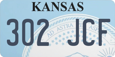 KS license plate 302JCF