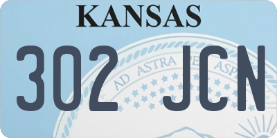 KS license plate 302JCN