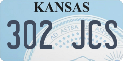 KS license plate 302JCS