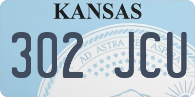 KS license plate 302JCU