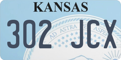 KS license plate 302JCX