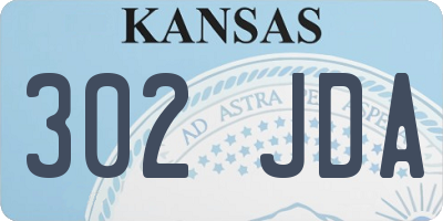 KS license plate 302JDA