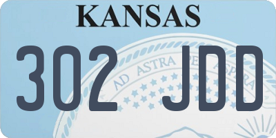 KS license plate 302JDD
