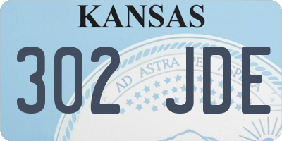 KS license plate 302JDE