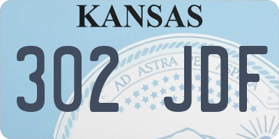 KS license plate 302JDF