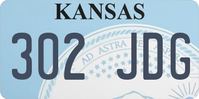 KS license plate 302JDG