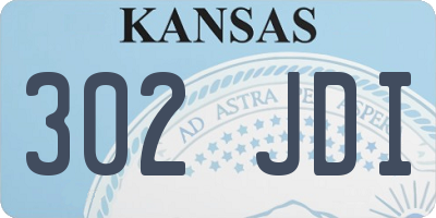 KS license plate 302JDI