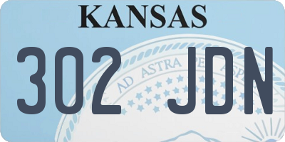 KS license plate 302JDN