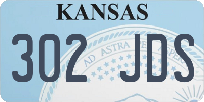 KS license plate 302JDS