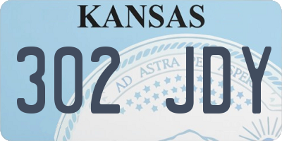 KS license plate 302JDY