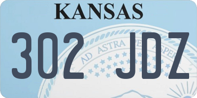 KS license plate 302JDZ