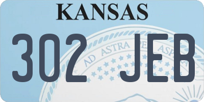 KS license plate 302JEB