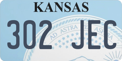 KS license plate 302JEC