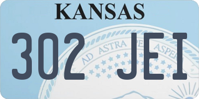 KS license plate 302JEI