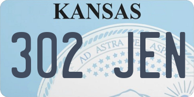 KS license plate 302JEN