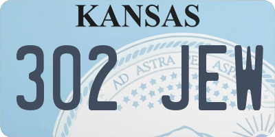 KS license plate 302JEW