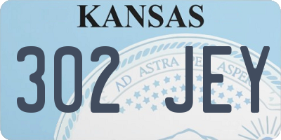 KS license plate 302JEY