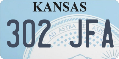 KS license plate 302JFA