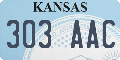 KS license plate 303AAC