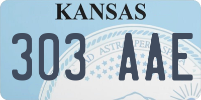KS license plate 303AAE