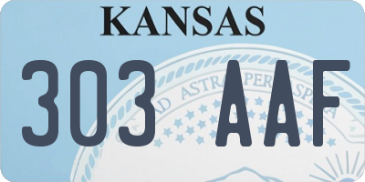 KS license plate 303AAF