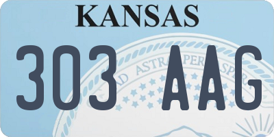 KS license plate 303AAG