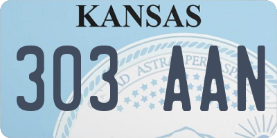 KS license plate 303AAN