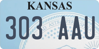 KS license plate 303AAU