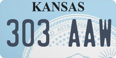 KS license plate 303AAW