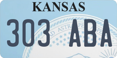 KS license plate 303ABA