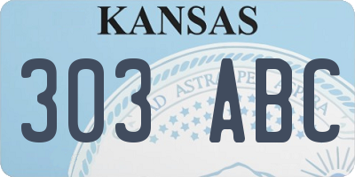 KS license plate 303ABC