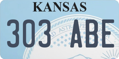 KS license plate 303ABE