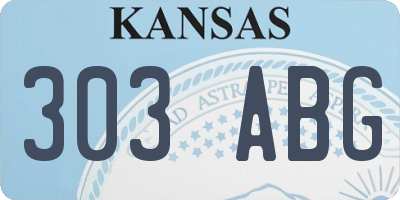 KS license plate 303ABG
