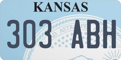KS license plate 303ABH