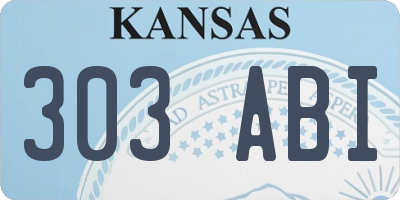 KS license plate 303ABI