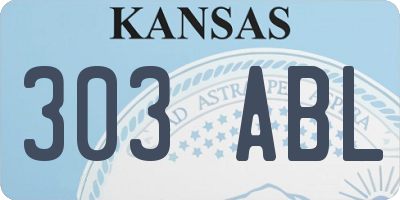 KS license plate 303ABL