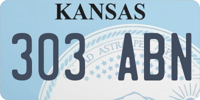 KS license plate 303ABN