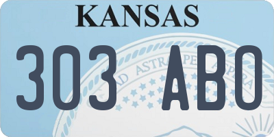 KS license plate 303ABO