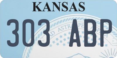 KS license plate 303ABP