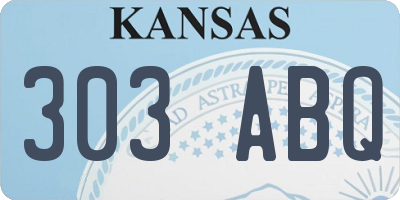 KS license plate 303ABQ