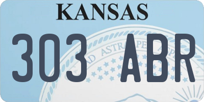 KS license plate 303ABR