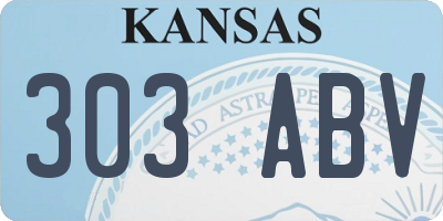 KS license plate 303ABV
