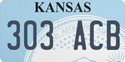 KS license plate 303ACB