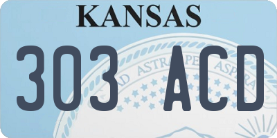 KS license plate 303ACD
