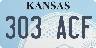 KS license plate 303ACF