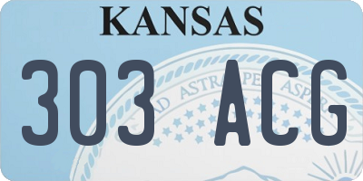 KS license plate 303ACG
