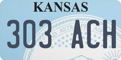 KS license plate 303ACH