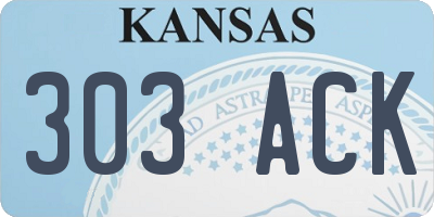 KS license plate 303ACK