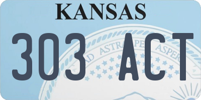 KS license plate 303ACT