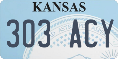 KS license plate 303ACY